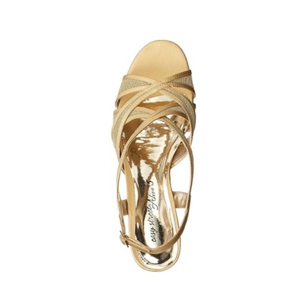 Easy Street Alive @ 5 Tristen Women's Gold Dress Slingback Heels Size 8.5